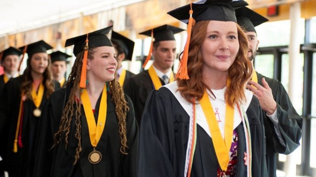 students in graduation attire