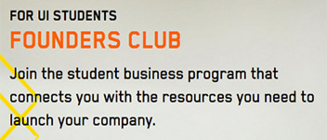 Text reading, "For UI Students Founders Club"