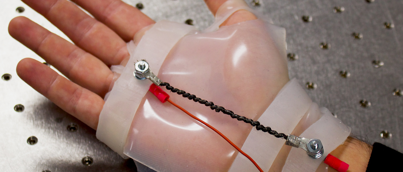Robotic rehab device on a person's hand