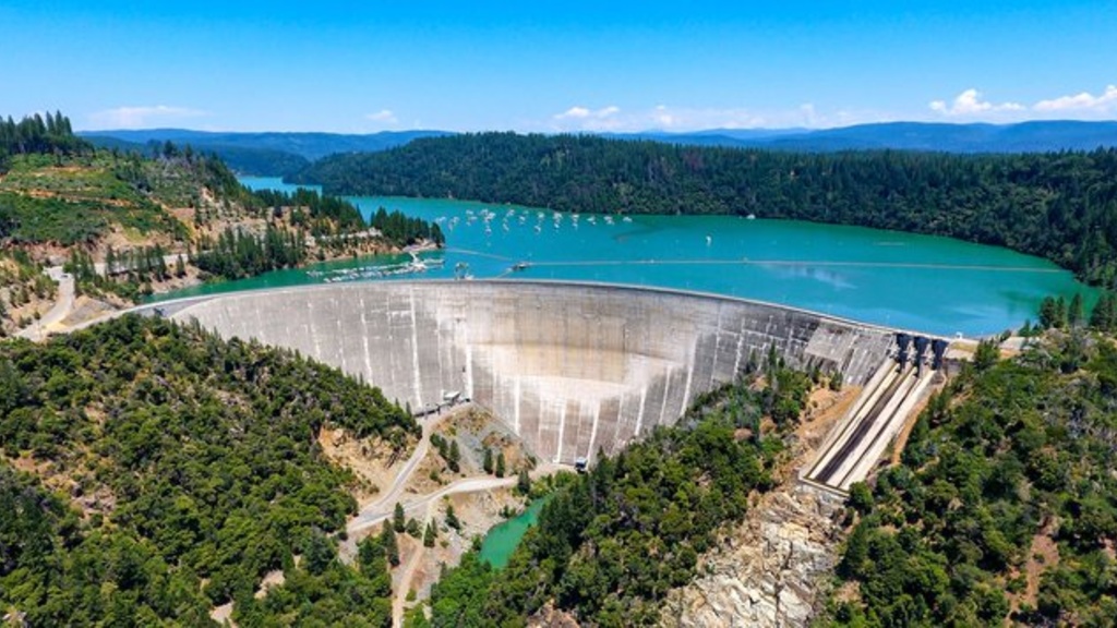 Aerial photo of a dam